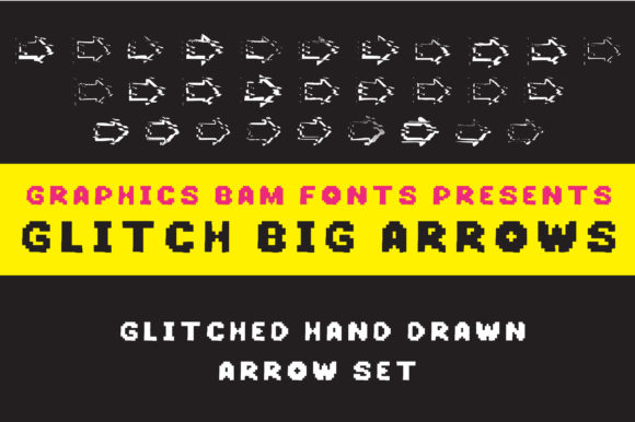 Glitch Big Arrows Font for Handmade Creations