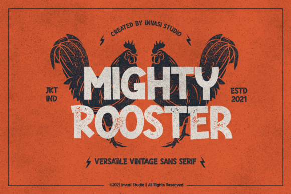 Mighty Rooster: A Bold Vintage Display Font for Branding