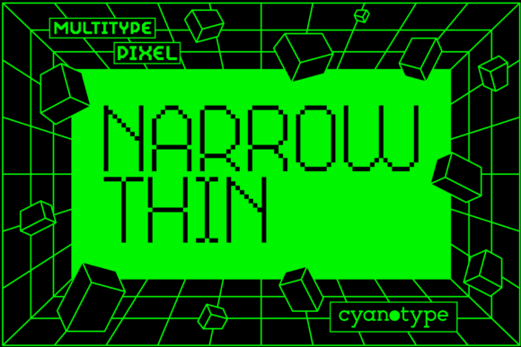 MultiType Pixel Narrow Thin: A Pixelated Display Font for Bold Branding